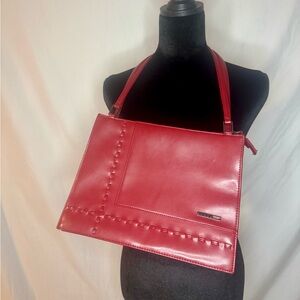 Guess Red Leather Shoulder Bag